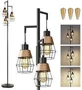 Oneach 68" Floor Lamps for Living Room, Stepless Dimmable Boho Floor Lamp with 3 Bulbs, Tall Farm...