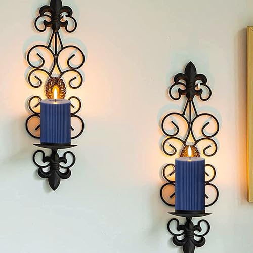 Image of Battery Operated Flameless Candles with 6 Hour Timer 3 Pack Real Wax Vertical Stripe 3D Wick Flickering LED Pillar Candles Dinner Wedding Christmas Holiday Decor(Navy Blue, 3 inchD x 5 inch, 6 inch, 7 inchH)