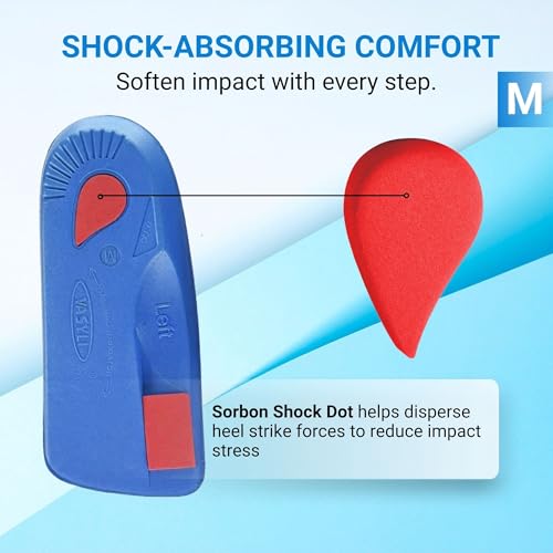 Image of Vasyli Custom 3 /4 Length Insoles, Blue, Medium, Fast & Effective Pain Relief, Customized Biomechanical Alignment, Medium Density, General Orthotic Needs, Everyday Walking Shoes, Heat Moldable