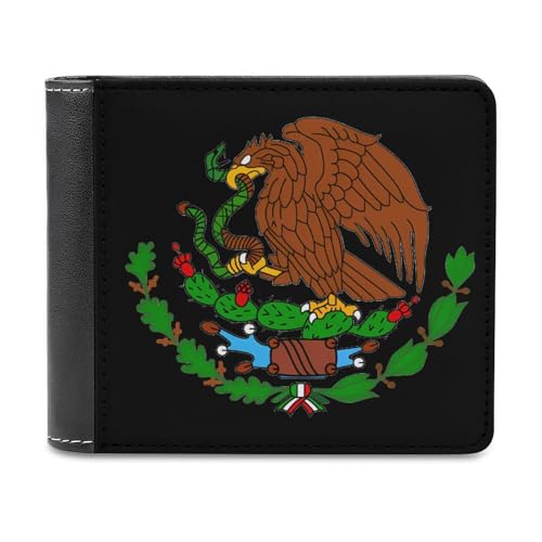 Mexican Flag Symbol Fashion Bifold Wallets for Men Women Slim & Thin Credit Card Holder Wallet Purse