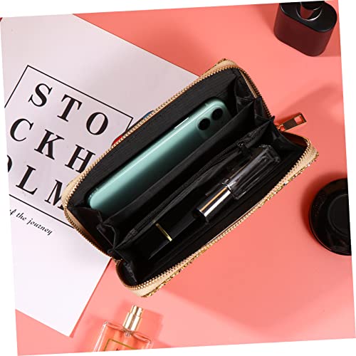 Creative Sparkly Zippered Wallet for Women Stylish Shiny Lady Purse Closure Long Fashionable Handbag for Travel School Work Organize Cards and Cash2