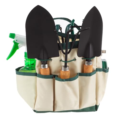 Set de jardín 8 piezas con bolsa de lona beige
