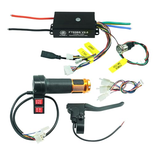 FLIPSKY FT85BS V2.0 ESC with Aluminum Case Non-VESC with Accelerator Brake Handle for Electric Skateboard/Scooter/Ebike Speed Controller/Electric Motorcycle/Robotics