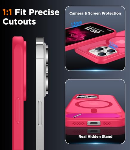 Image of Magnetic Compatible with iPhone 13 Pro Case, [Built-in Invisible Kickstand][Compatible with MagSafe] [Military Grade Shockproof] Slim Translucent Matte Phone Case for iPhone 13 Pro 6.1 inch
