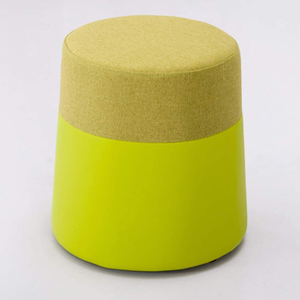 Pouf repose-pieds en tissu avec assise déhoussable et lavable, cadre bois