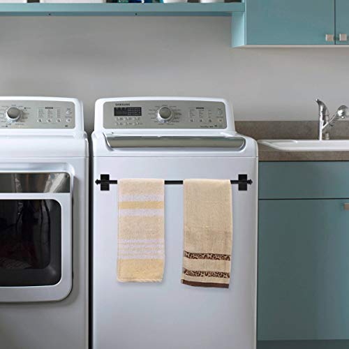 H.Versailtex PART-R2HVMAGRODS-S-02-D-1628-BLACK 2 Pack Magnetic Curtain Rods For Metal Doors Multi-Use Rods For Small Windows Cafe Sidelight And Iron Steel Places, Tool Free With Square Finials thumb #3