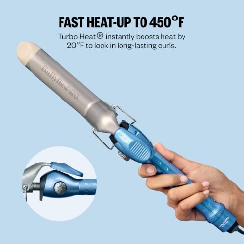 Image of BaBylissPRO Nano Titanium Spring Curling Iron, Professional Hair Wand, Tool for Stylists, Nano Titanium Technology for Tight Curls or Loose Waves