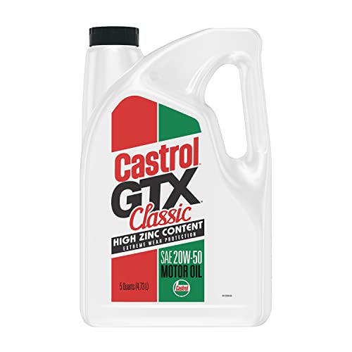 Castrol Gtx Classic 20W-50 Conventional Motor Oil, 5 Quart Jug #TOP1