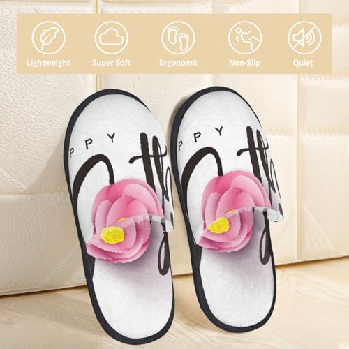 Happy Mother'S Day (3) Print Women Slippers Home Furry Shoes Keep Men Couples Shoes Warm For Women-3