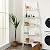 Tangkula 5-Tier Ladder Shelf, Wall-Leaning Bookshelf w/ Open Shelves, Sloping Plant Flower Stand, Storage Display Organizer Rack, Multifunctional Bookcase for Living Room, Home & Office (White)