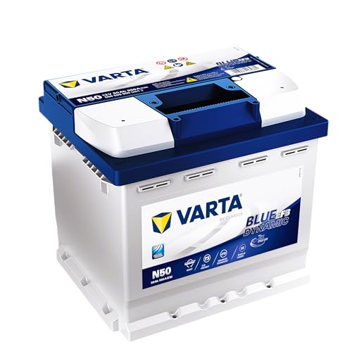 VARTA BLue Dynamic N50 EFB Start/Stopp Car Battery 12V 50Ah 550A - Starter Battery for Cars with High Energy Requirements
