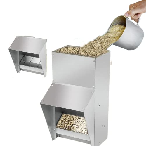 shengyi 11.5-55lbs Galvanized Chicken Feeder - Rat Proof Poultry Feeder with Lid Weatherproof Outdoor Coop Food Dispenser (25lbs 12.9x8.3x18.9in) - Image 4