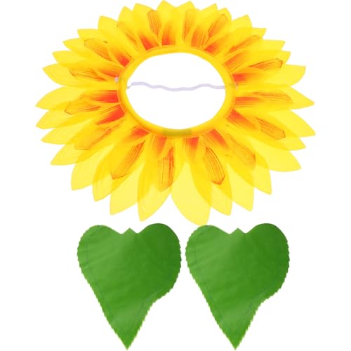 UPKOCH Tocado de Girasol con Guantes para Cosplay Accesorio Divertido para Fiesta y Actuaciones Disfraz Versátil para Adultos para Eventos y Celebraciones