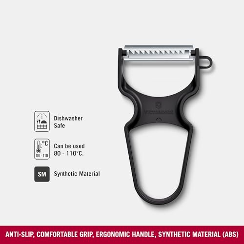 Image of Victorinox, Multipurpose Rapid Peeler /Vegetable Scrapper, Julienne Edge, Black, Swiss Made (6.0934.3),0.4 in
