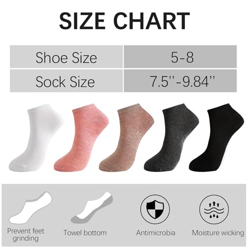 Image of Ankle Socks for Women Non Slip Slim-fit Non Slip Moisture Wicking Short Classic Low Cut Casual Socks(10P-Burgundy)
