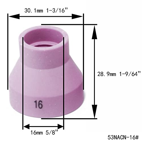 Image of RIVERWELD Champagne Ceramic Cup H type 53NAHCN Screen 53NAbSP3 16# 4pcs | Alumina Nozzle 5 /8 inch & 16mm for SR WP 9 20 17 18 26 TIG Welding Torches
