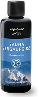 AllgäuQuelle Saunaaufguss mit 100% BIO-Öle Atemwohl Eukalyptus Minze Salbei Cajeput (100ml). Natürlicher Sauna-aufguss m. ätherische Sauna-Öle im Aufguss-Mittel. Saunaöl natrurrein (kba) Bio-Saunaduft