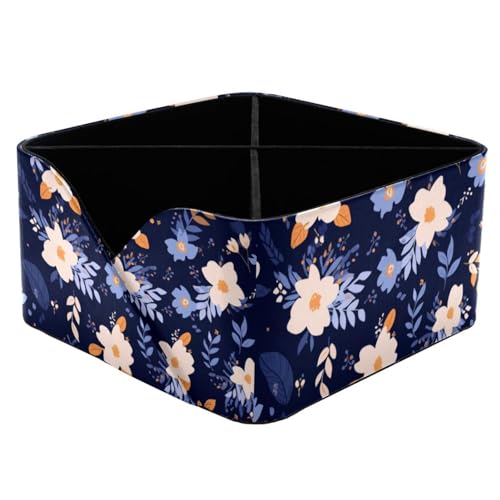 Organiseur de bureau porte-stylo bleu floral rectangulaire pour papeterie