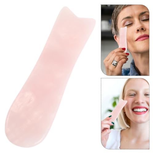 LOORGVEL Tablero Gua Sha de Cuarzo Rosa Natural para Masaje Facial y Corporal Herramienta Guasha Portátil de Piedra Modelador y Estimulador Facial para Relajación y Cuidado Piel - imagen 9