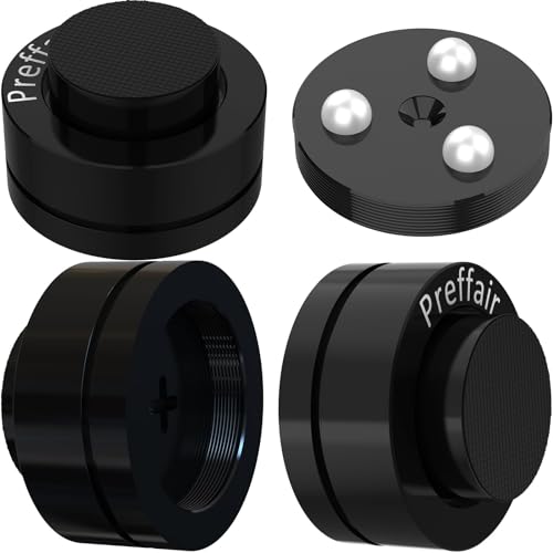 Preffair 4 Pcs Turntable Anti-Vibration Isolation Feet Speaker Feet Isolators Subwoofer Shock Absorber Stand Speaker Cone Pads with Ceramic Beads for DAC Recorder, HiFi Amplifier (Aluminum Alloy)