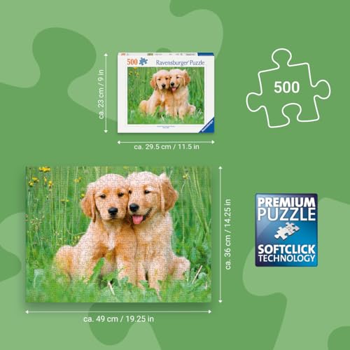 Puzzle 500 pièces : Les frères Golden Retriever Ravensburger France - vue 4