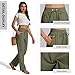 SEMARO Womens Casual Linen High Waist Pants Drawstring Loose Fit Summer Pants Trousers with Side Pockets Army Green
