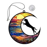 GETAJGHSD 月の上の犬のオーナメント 窓や壁に吊るせる装飾 ペット好きへの 家用インテリアデコレーション