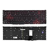 LXDDP Laptop Replacement US Layout Red Backlit Keyboard for Acer Nitro 5 AN51554 AN5155450AF AN5155455YM AN5155458YY AN5155471FT Black