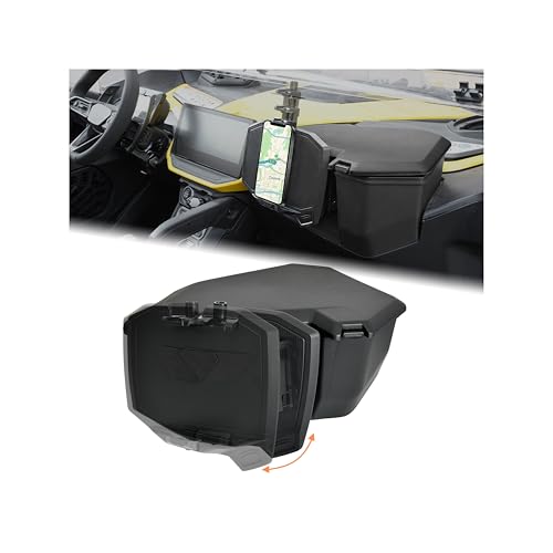 POKIAUTO Device Tablet Holder Mount for Can-Am Maverick R Adjustable Tablet Mount Ipad Phone Holder with Storage Box for Can Am Maverick R MAX X RS 2024+ Accessories (#715007176)