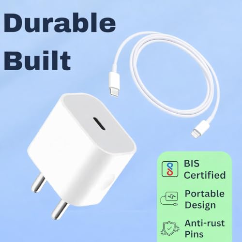 Image of HESPA 20W Fast Charging Adapter with 2 Meter Cable | Original Like Fast Speed | 6 Months Warranty | Compatible with iPhone 14, 13, 12, 11, X, XR, 8 & Others
