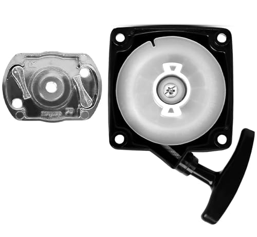 Pièce détachée d'origine constructeur: Lanceur / démarreur + cloche d'entrainement pour débroussailleuse , tarière ou multifonctions 5 en 1 Entraxe des trous de fixation : 67MM Dimensions sur photos.