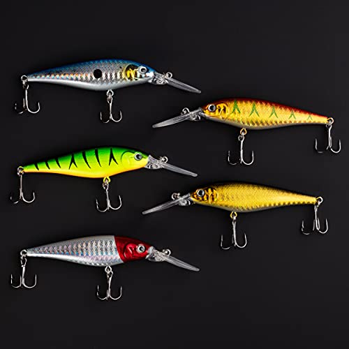 Fishify® Angelköder 5 Stück - Hartplastik Wobbler Kunstköder Set perfekt für Hecht, Barsch & Zander | Angelzubehör mit… – Bild 7