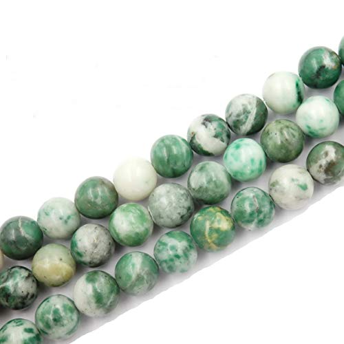 Gemstone Beads for Jewelry Making, Sold per Bag 5 Strands Inside, Green Spot Jasper 10mm