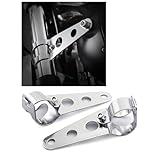 larggoods ヘッドライト 取付用 ブラケット ステー 33mm-42mm対応 本田 スズキ ヤマハ オートバイ 汎用 フロントフォーク ステー マウントブラケット シルバー ステンレス鋼 調節可能 左右2個セット