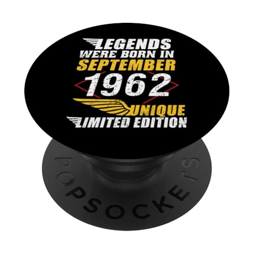 Cumpleaños Septiembre 1962 Edición Limitada Regalo Vintage PopSockets PopGrip Intercambiable