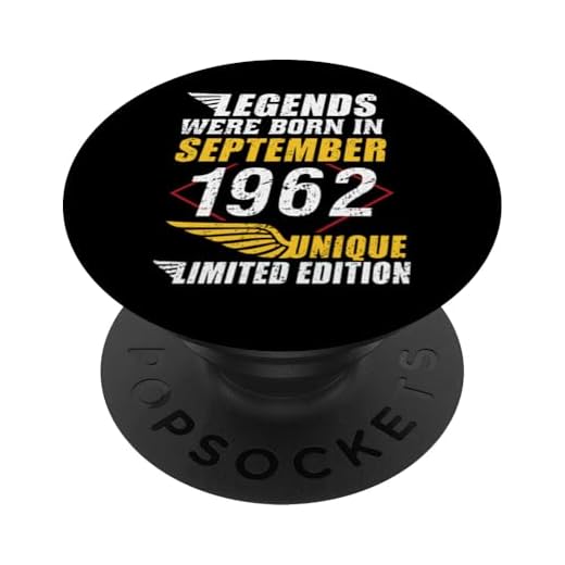 Cumpleaños Septiembre 1962 Edición Limitada Regalo Vintage PopSockets PopGrip Intercambiable