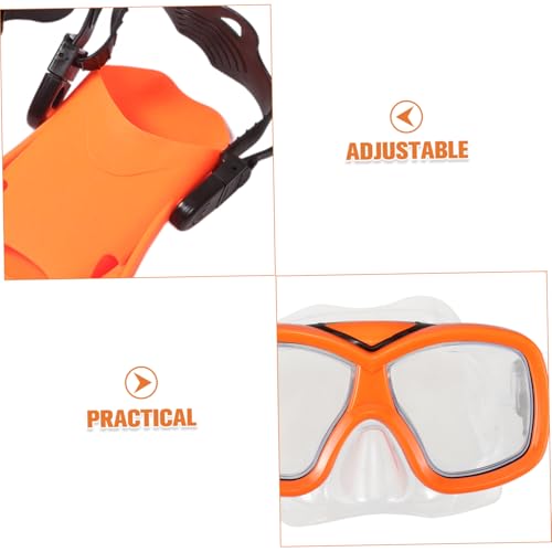 Masque de natation orange et palmes enfants pour vacances à la mer - 7
