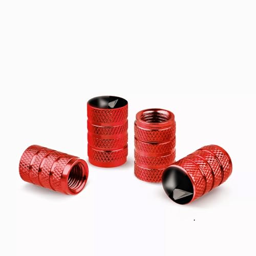Image of CONTACTS Compatible with Mahin-dra 4pcs Red Car Tire Valve Stem Caps, Universal Wheel Air Dust Covers, Aluminum Tyre Rim Ventil Accessories