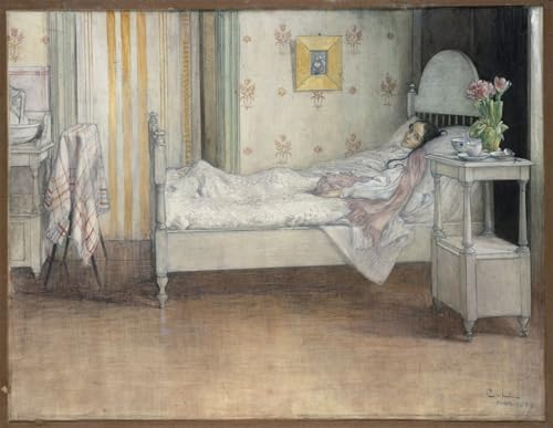 Affiche Convalescence de Carl Larsson impression sur toile 60x90cm pour decoration bureau
