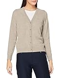  GANT Damen Superfine Lambswool Cardigan Strickjacke, Beige (Dk. Sand Melange 295), Large (Herstellergröße: L)