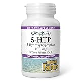 Natural Factors, Stress-Relax 5-HTP 100 mg, Pharmaceutical-Grade Supplement, Supports Sleep & Emotional Well-Being, 120 Count (Pack of 1)