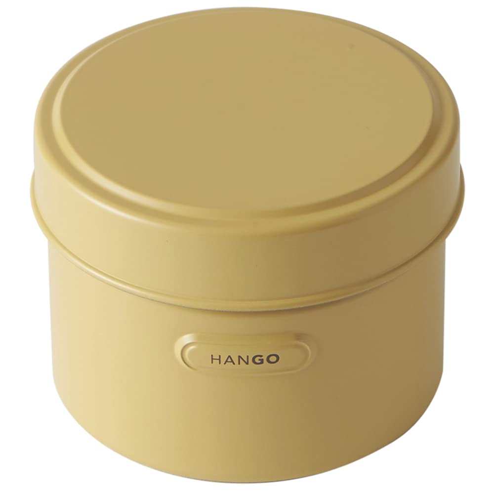 Takenaka T-96440 HANGO LUNCH Round Lunch Box, Microwave Safe, Yellow, Upper Level: 9.5 fl oz (280 ml), Lower Level: 11.8 fl oz (320 ml)