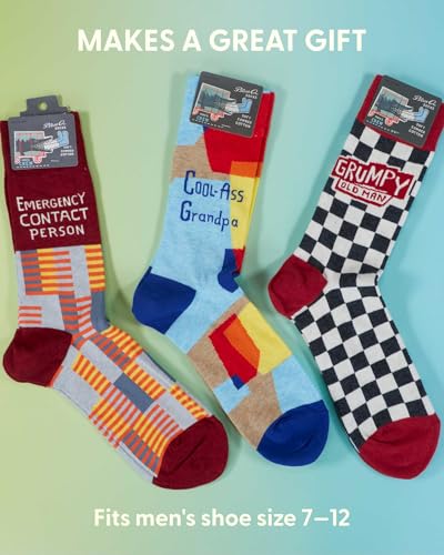 Blue Q Coolest Guy on the Conference Call Men's Funny Crew Socks (fits shoe size 7-12)