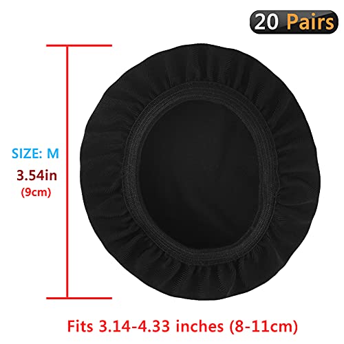 Geekria 20 Pairs Flex Fabric Earphone Covers, Stretchable Washable Sanitary Earcup Protectors Fit 3"-4" Inches Earpads Compatible With Akg Ath Bang & Olufsen B Bose Sony Headphones (Black) #TOP1