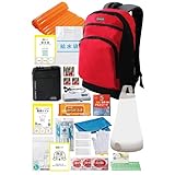 防災グッズ セット リュック 1人用 非常用リュック 緊急避難 【日本防災ブランド】 軽量 私物追加 大容量リュック 非常用 簡易 トイレ グッズ追加可能 (（A）赤リュック 防災セット1人用（食品なし）)