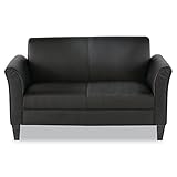 Alera ALE Reception Lounge Furniture, Loveseat, 55-1/2w x 31-1/2d x 32h, Black