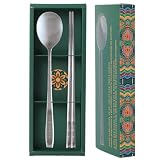 BAPMOO Dancheong Engraved Spoon and Chopsticks Set