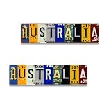JUCHELU Australia Wall Decor Metal Tin Sign, Splicing US License Plate Style, Custom style Letters and Numbers, Birthday, Holiday Gifts, Retro Metal,4x16inches