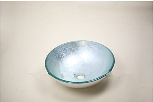 Lavabo en verre trempé d'art La Victoire avec robinet en laiton Gowe