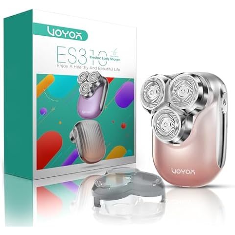 VOYOR Electric Razors for Women 3D Floating Blade Shaver for Women, Electric Shaver for Legs Bikini and Body Facial Hair Remover Women's Electric Shavers Waterproof Women's Grooming ES310 (Gold) Cover